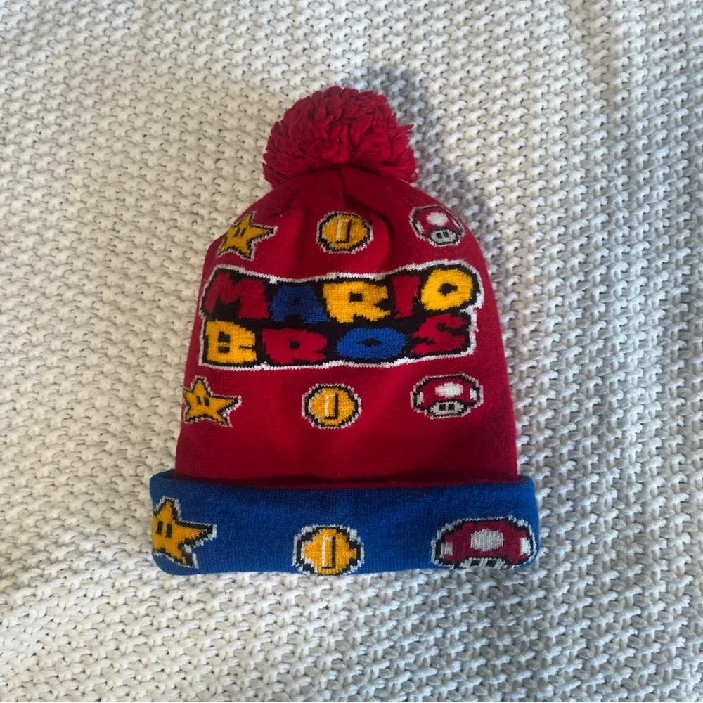 Super Mario Bros Red Knit Beanie One Size